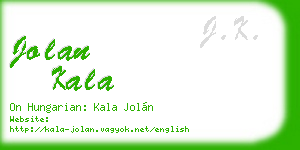 jolan kala business card
